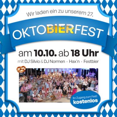 Feiern Sie am 10.10.2026 Oktoberfest im Autohaus Schmidt & Söhne mit kostenlosem Zutritt